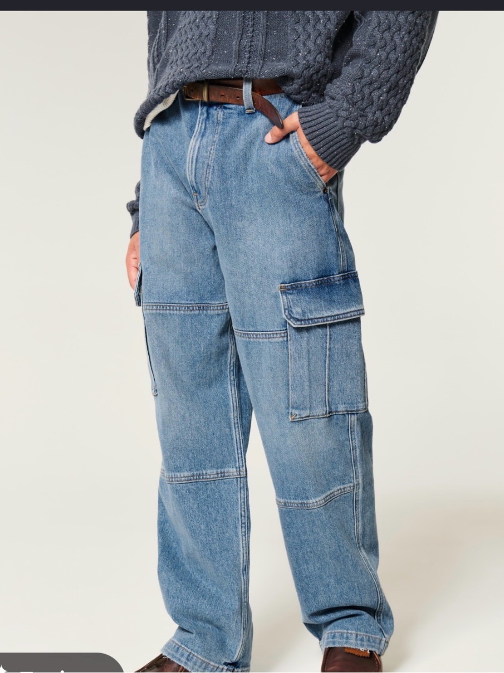 Hollister Medium Wash Baggy Denim Jeans